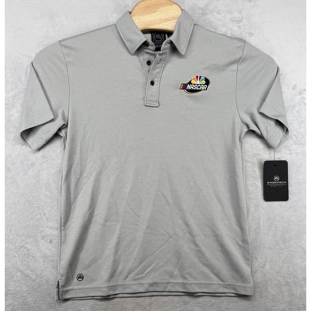 Stormtech MK-1 Nascar NBC Polo Shirt Gray‎ Men's Size S 20x26 NWT READ